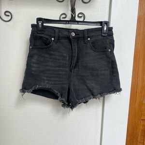 Kendall & Kylie Black Frayed Jean Shorts